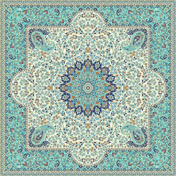 مربع گلستان طلایی فیروزه ای
