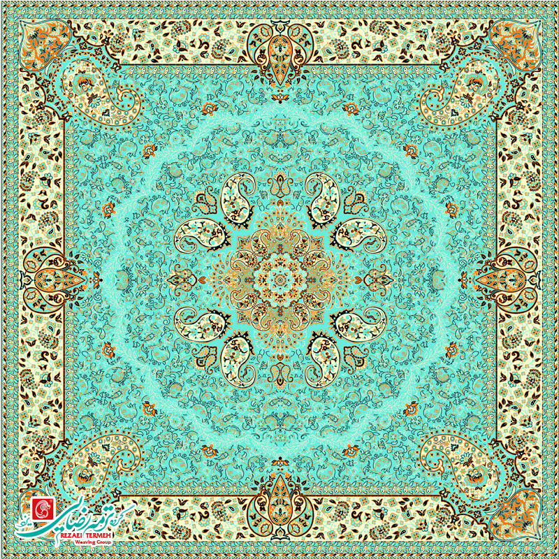 Square turquoise hamoon